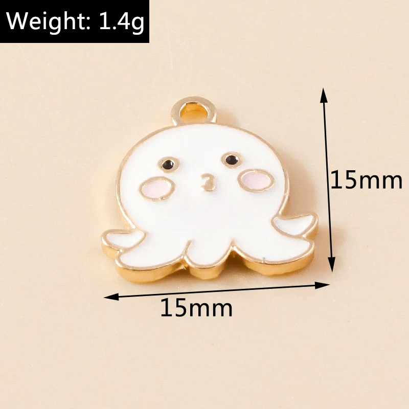 Leslie 10 Stück Cartoon Octopus Charms für Ohrringe Armband Halskette Tintenfisch Anhänger DIY handgemachte Schmuckherstellung Zubehör – Detail 9