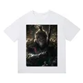 Satin Of Michael Streetwear Graphics Printed Vintage Hip Hop Cotton Tee Black Wukong GameTops Tee Oversized T-Shirt for Men