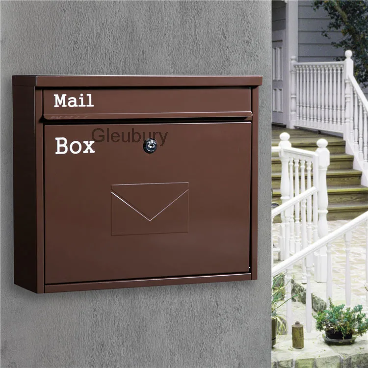 Opinion box, European-style villa mailbox, outdoor wall-mounted mailbox for newspapers and magazines, complaint box with lock,