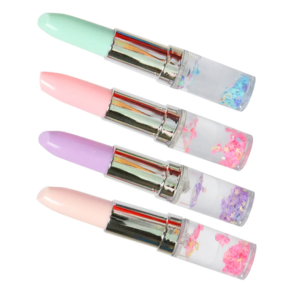 

4 Pcs Glitter Pen Lipstick Cute Ballpoint Party Favor Black Flare Pens Ink Bulk
