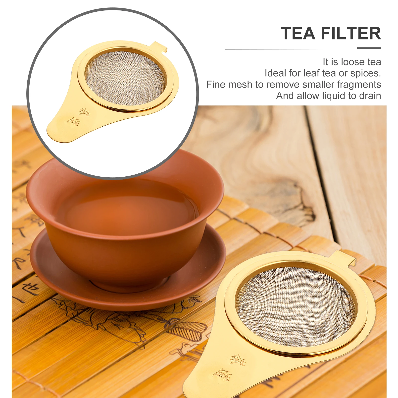 

Tea Filter Mesh Strainer Accessories Chinese Infuser Stainless Steel Loose Leaf