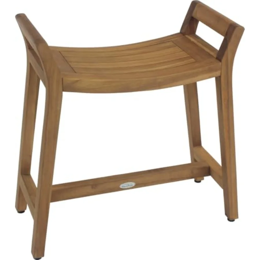 

Patented Asia Ascend Teak Shower Bench with Elevated Height for Bathroom Use Natural Wood Finish Durable and Slip-Resistant Des