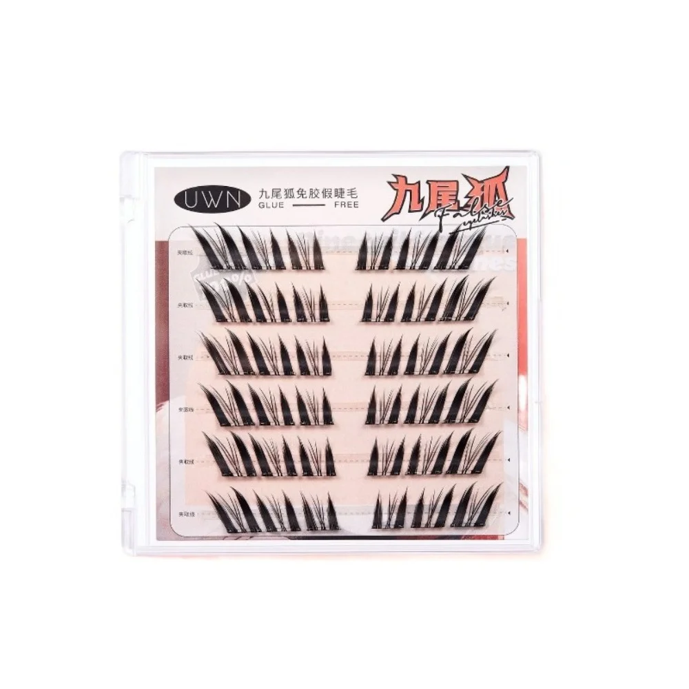 Doce diy auto-adesivo lash clusters reutilizável mangá adesivo cílios postiços extensão de maquiagem clusters de cílios postiços senhora