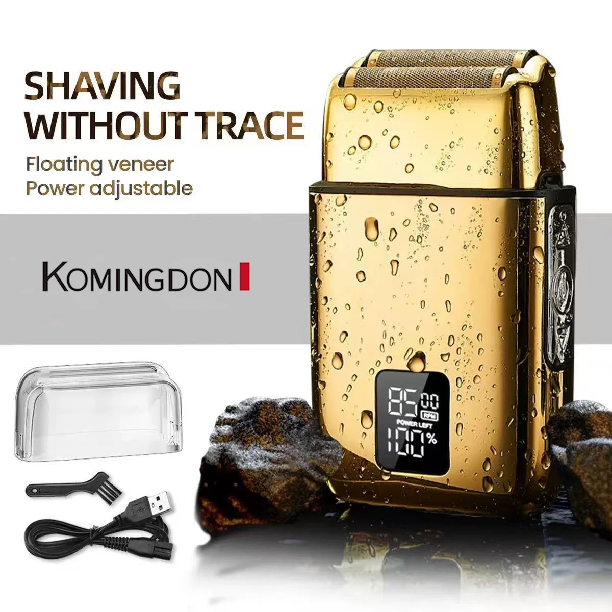 Mijia Komingdon Electric Shaver for Bald Head Reciprocating Razor Digital Display Hair Clipper Rechargeable for Men Grooming Kit