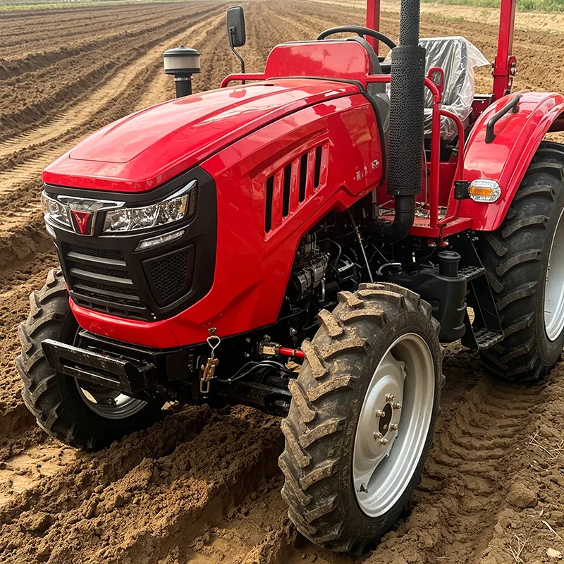 

Customized Multifunctional four-wheel rotary tiller, 60 HP wheeled tractor, upgraded farmland cultivator