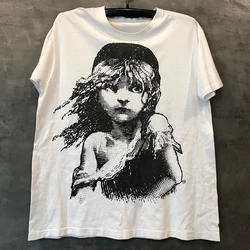 2024 Hip Hop Style Les Miserables Musical Around The Trend of Short Sleeved Men's and Women's High Street Retro T-shirts