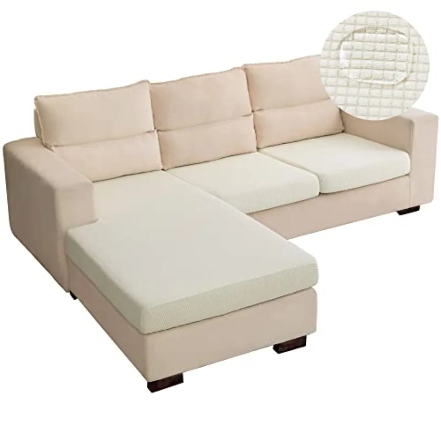 

Water Repellent Sectional Couch Covers L Shaped Sofa Cushion Covers, Stretch Separete Cover for Both Left/Right Sectional Couch