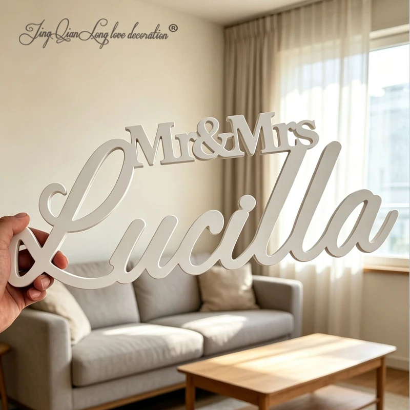 Custom Mr & Mrs Family Name Sign - Personalized Wedding Sweetheart Table Decor