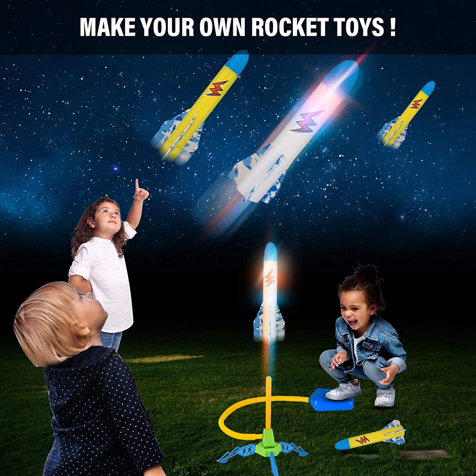 Kids Rocket Launcher Step Pump Power Air Pressed Rocket Outdoor Family Game Birthday Gifts Sports Toys For Children