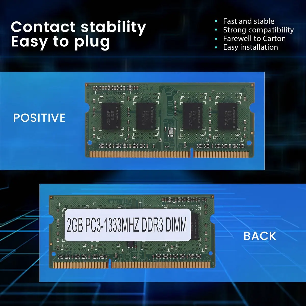 Memoria Ram A43M DDR3 2GB SODIMM 1RX8 PC3-10600S 1333Mhz, memoria Ram para ordenador portátil, módulos de memoria para ordenador portátil de 204 pines, 1,5 V
