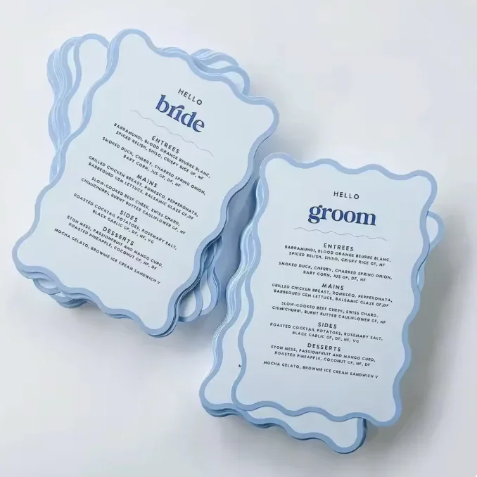 50szt Luksusowe menu żywności weselnej Personalizuj kartę papierową Laserowo wycinane różową kartę papierową na menu baru weselnego i urodzinowego — zdjęcie 7