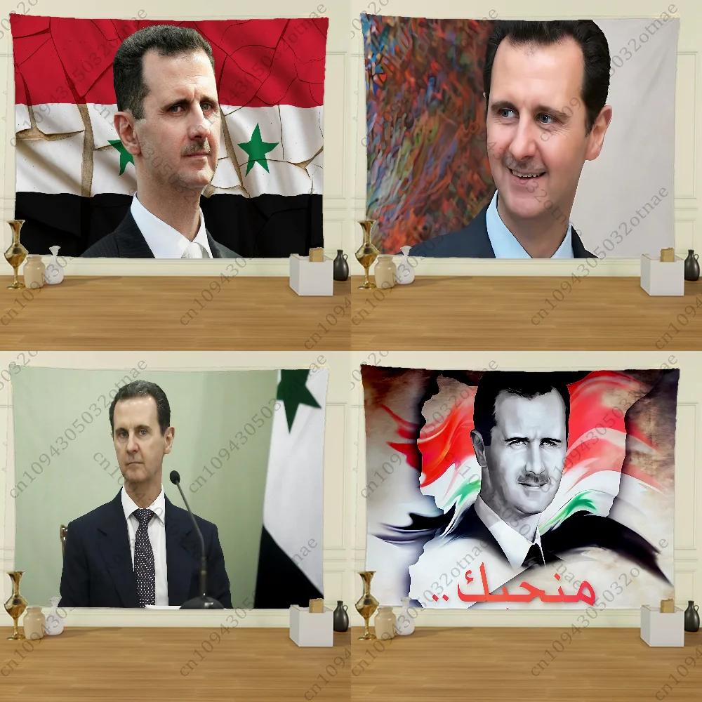 Bashar al-Assad Syrian Tapestry Flag Creative Pattern Photo Living Room Wall Art Tapestry Decor Party Outdoor Decorate Banners