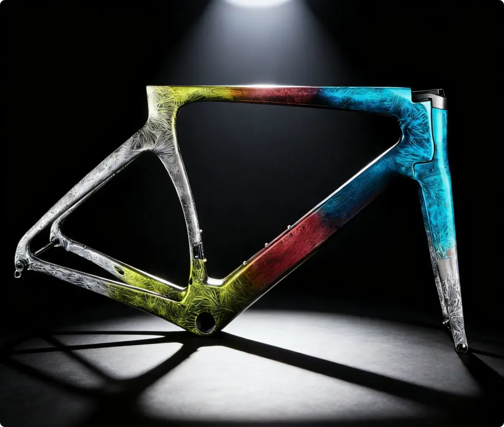 

Карбоновая рама для шоссейного велосипеда Ice Crack Model 5, совместимая с Di2/механическими системами, ультралегкая, цветная.