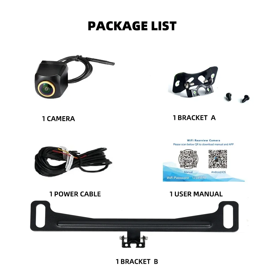 WLAN Kabellose Auto-Rückfahrkamera 5G HD Auto-Kennzeichen Rück-/Frontansicht Rückfahrkamera für iPhone iPad Android Smartphones – Detail 12
