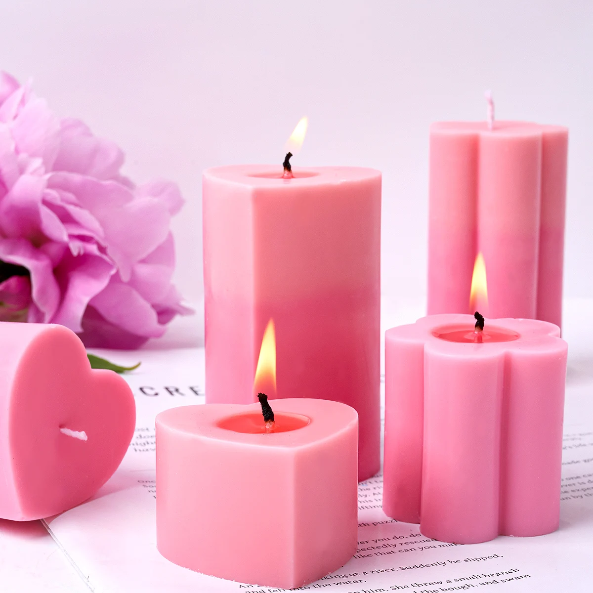 3D Love Flower Candle Silicone - Soap Making Home 评论和价格