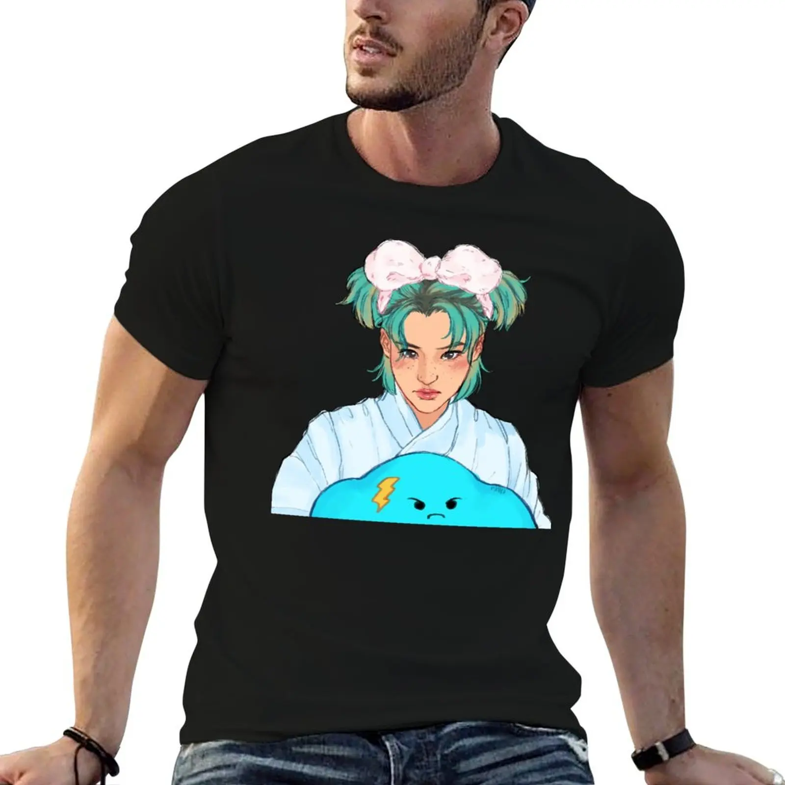 pigtails T-Shirt Big Size Short Sleeve Tee for Men