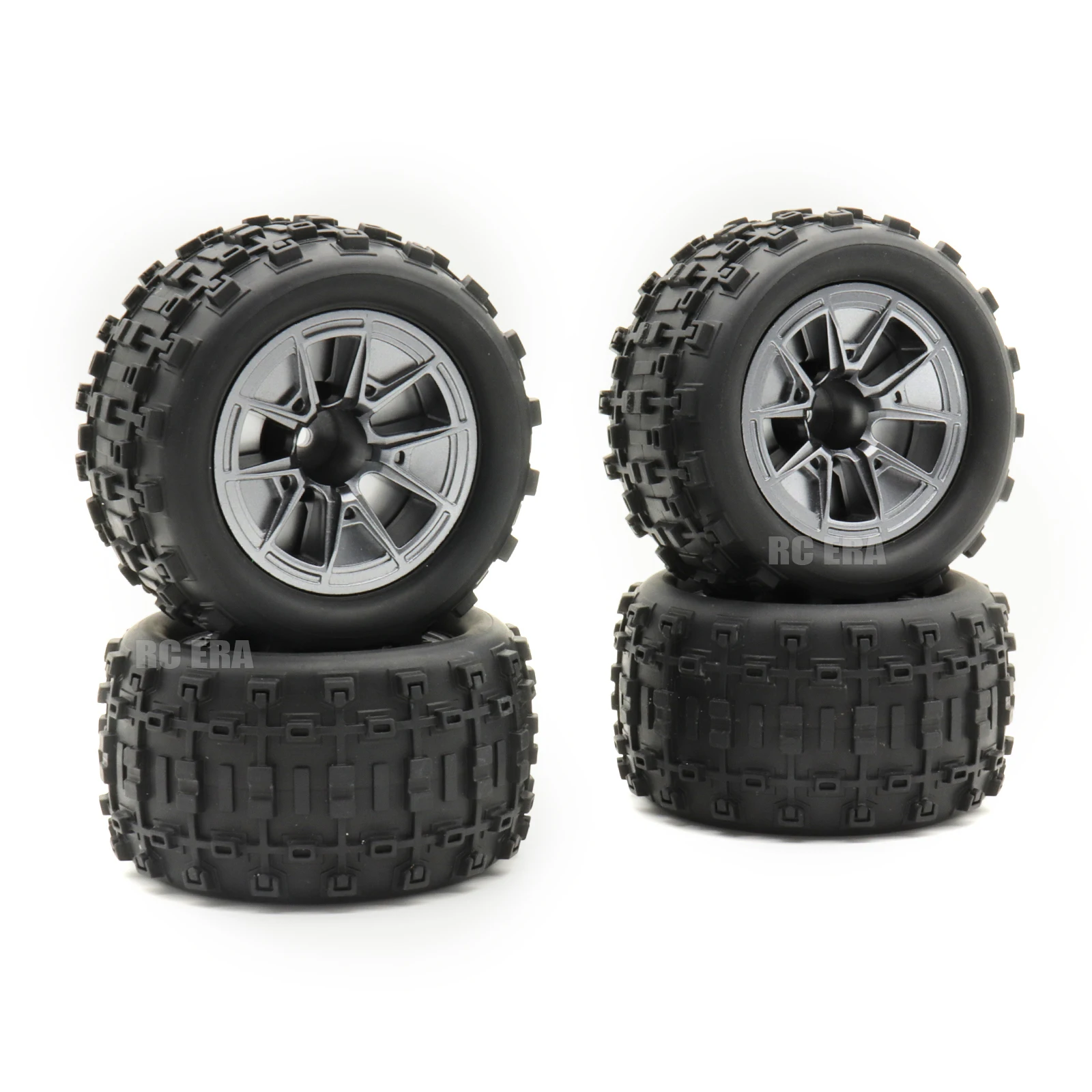 4PCS 12mm Hex RC Monster Truck Tires with Foam Inserts Parts for MJX Hyper Go 14209 14210 RC Car Off-Road Ready (85/90 mm)