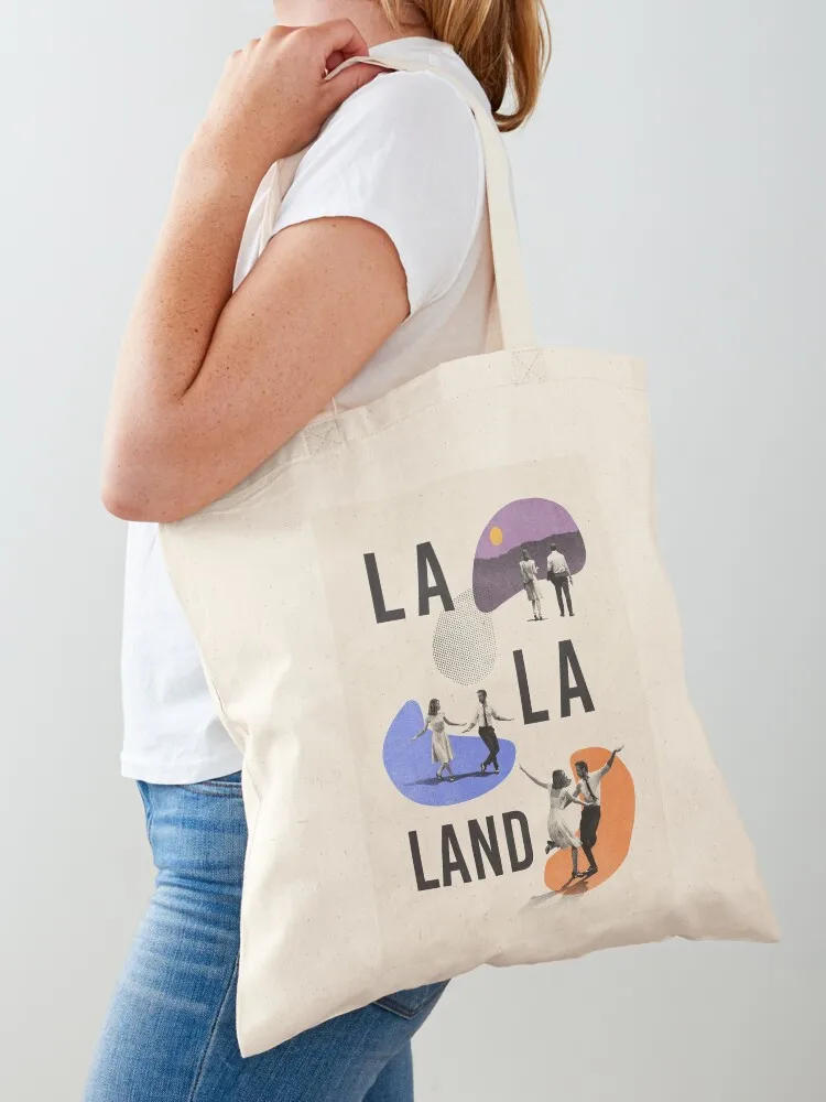 Movie La La Land Mid Century Poster Tote Bag supermarket folding bag Fabric bag shopping cute tote Canvas Tote