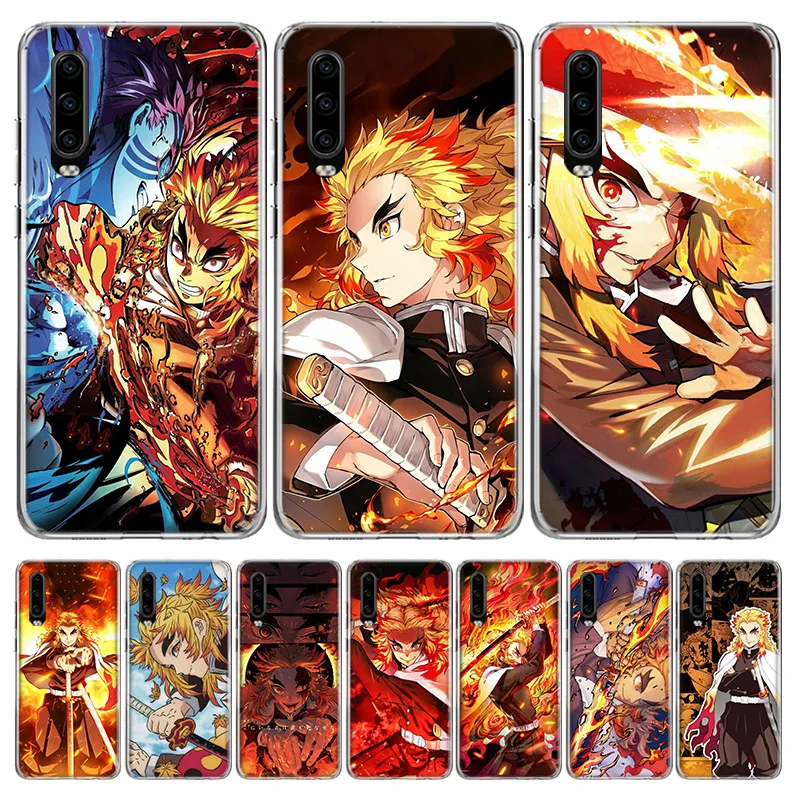 Demon Slayer Rengoku Kyoujurou Case Phone Cover for Huawei P30 Lite P40 P20 P10 Mate 10 20 Pro P Smart Z 2019 Y5 Y6 Y7 Y9S Trend