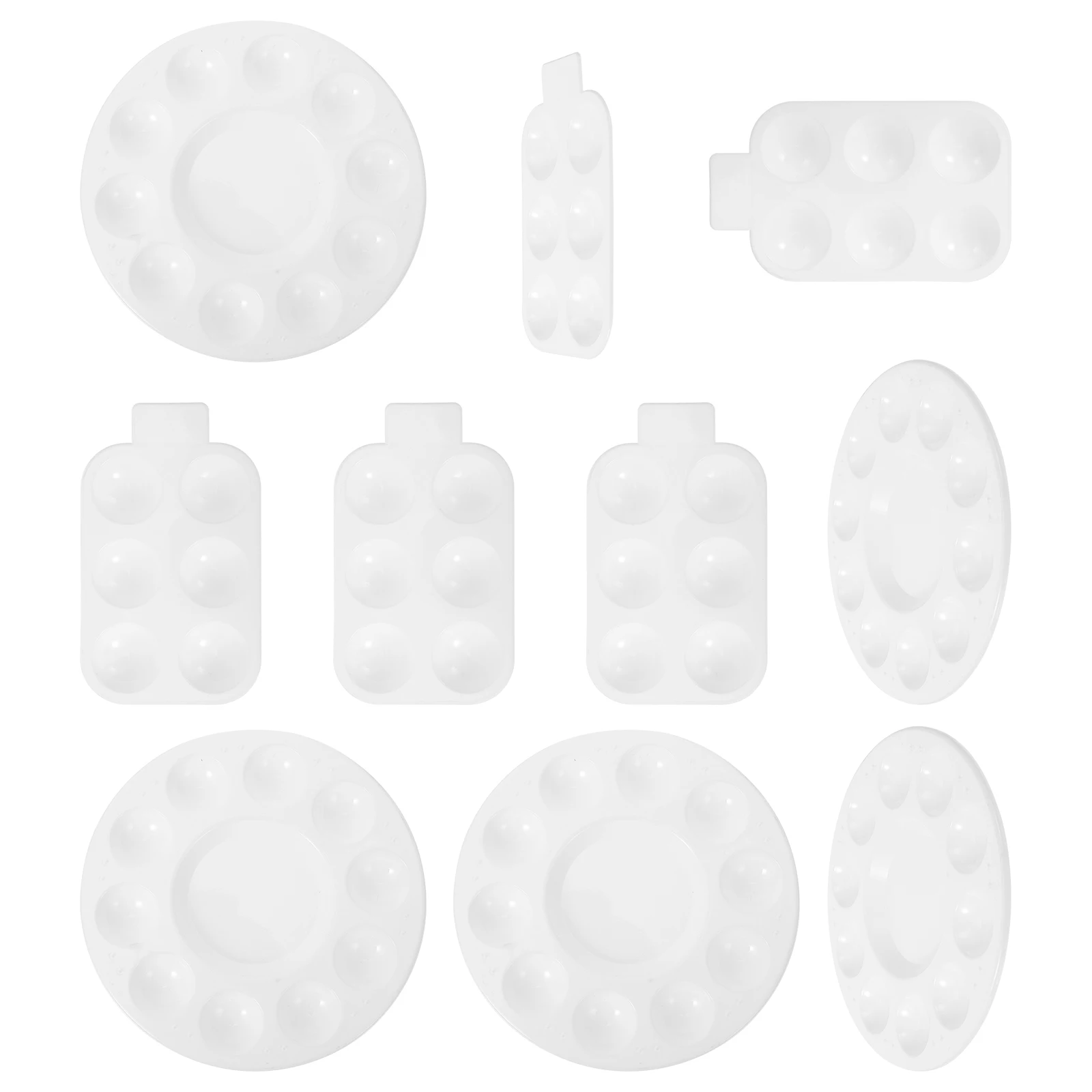 

10pcs Color Mixing Lightweight Portable Painting Supplies Pigment Trays Stable Performance