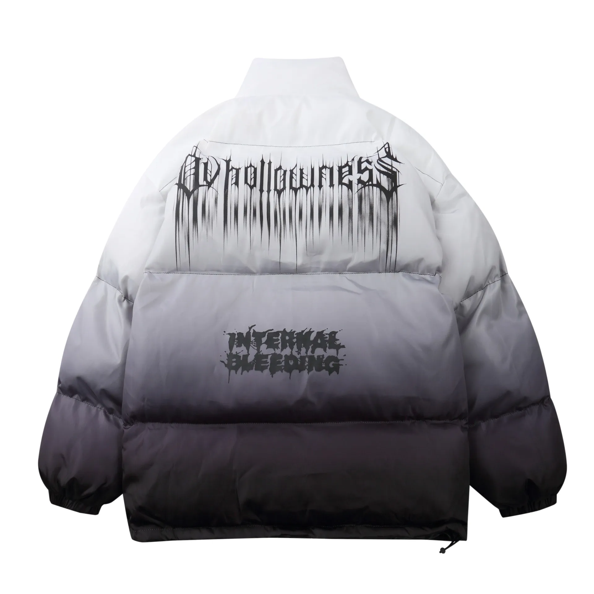 Gradient Color Block Quilited Jackets For Man, Stand Collar Heavyweight Jacket, Streetwear Mans Winter Coat