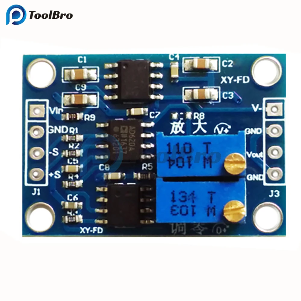 

AD620 микровольт мВ усилитель напряжения сигнала контрольно-измерительная Модульная плата 3-12 В постоянного тока Новое поступление