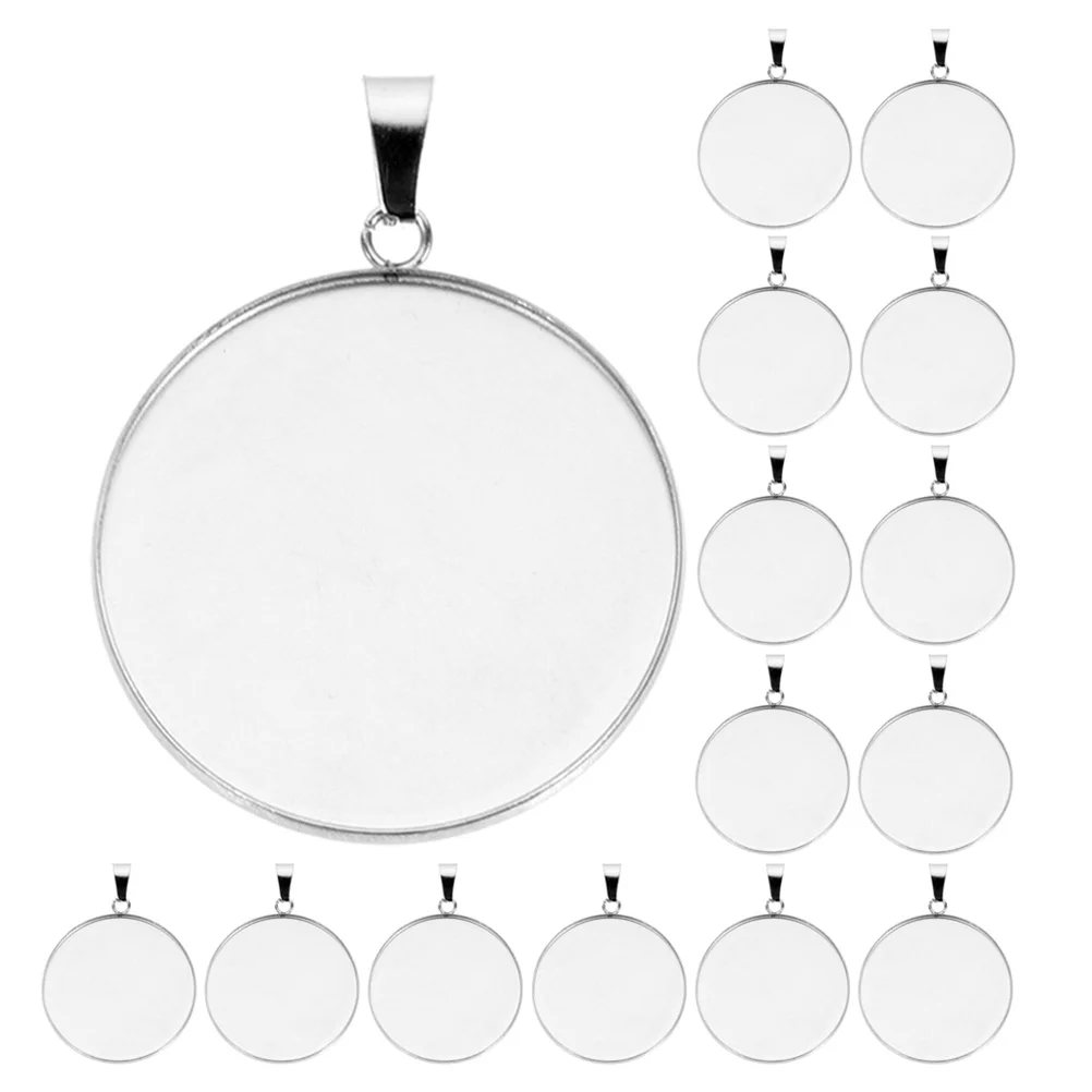 

30Pcs Round Blank Bezel Pendant Trays Stainless Steel 30mm Base for DIY Jewelry Crafting Necklace Charms Bezel Pendant Base