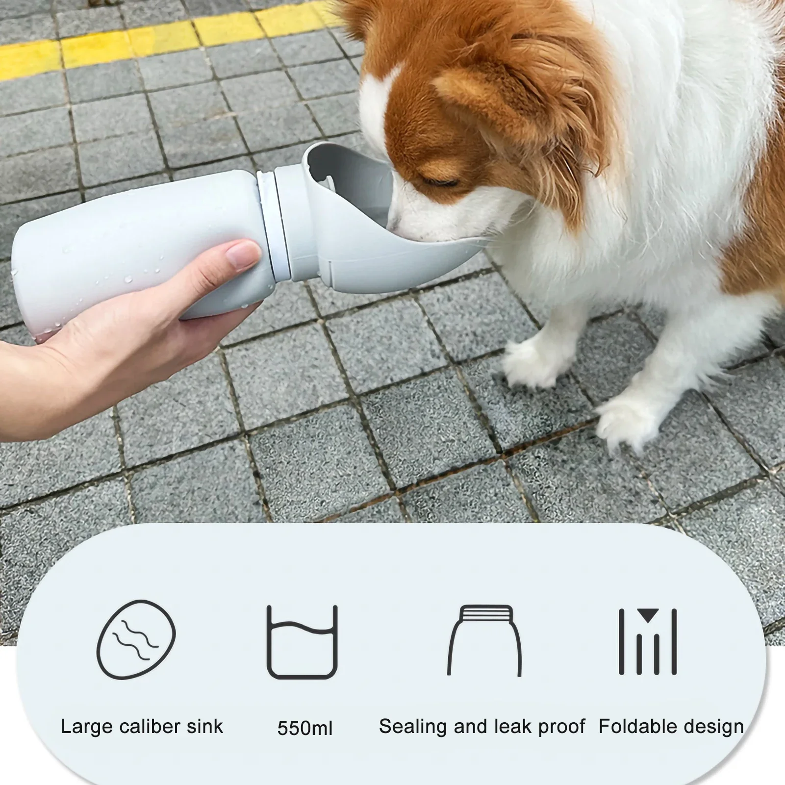 550Ml Folding Pet Outdoor Walking Cup Outdoor Walking Cup Portable Travel Water Bottle Puppy Cat Water Dispenser Cup Supplies