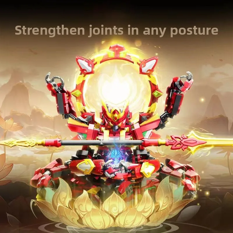 

Sembo Block Nezha From Gods National Trend Deformable Mecha Robot Figure Building Blocks Toy Kids Educational Assembly Toy