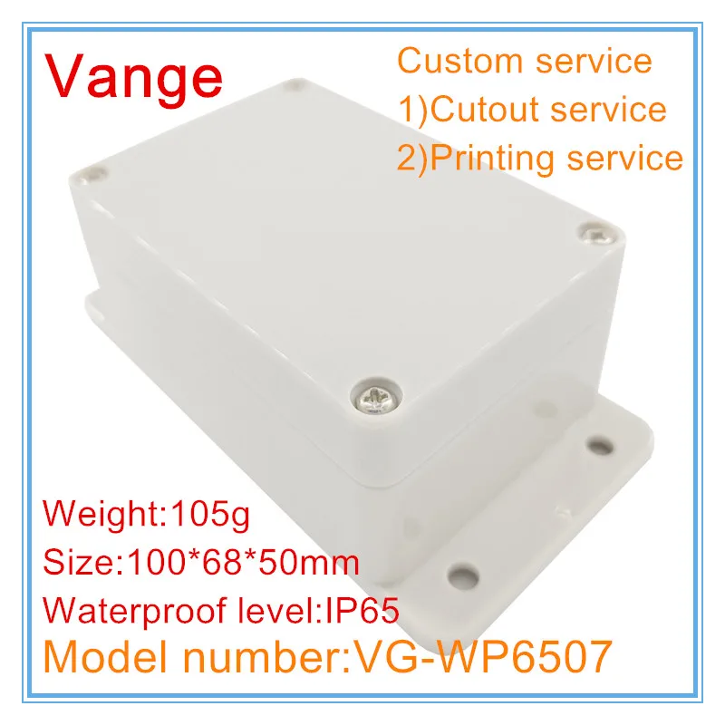 Vange PCB housing IP65 waterproof 100*68*50mm ABS plastic junction box