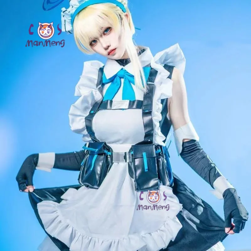 Game Blue Archive Asuma Toki cosplay costume Sweet Maid dress waist bag gloves accessories carnival girl Lolita uniform XS-XXXL