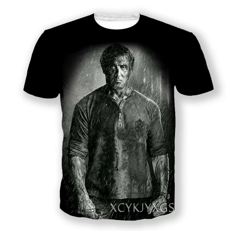 

2024 Hot Selling Rambo 3D Printed Men's T-shirt Hip Hop Women's T-shirt Neutral Fashion Casual Round Neck Quick Drying Top