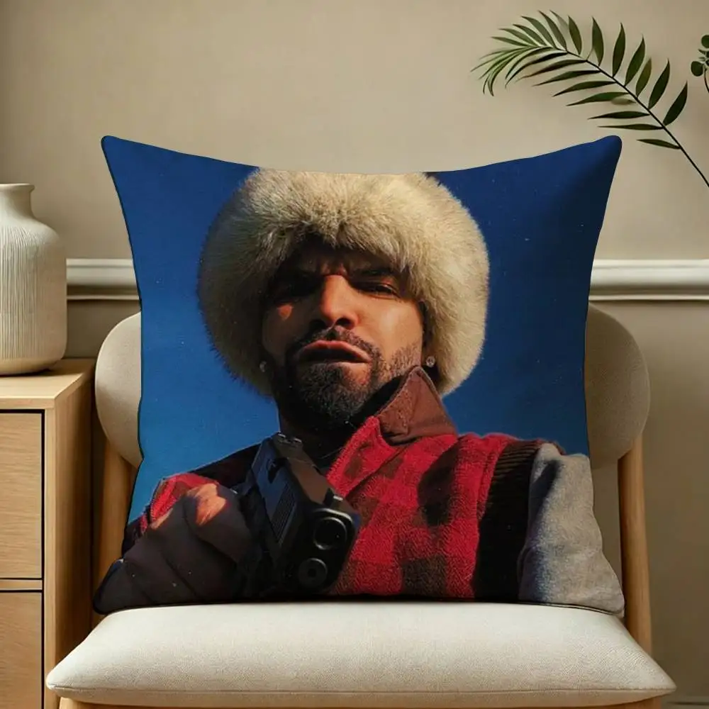 Hot Pop-Rap Singer Drake-e Pillow Case Square Double-Sided Sofa Cushion Cover Bedroom Bedside Pillow