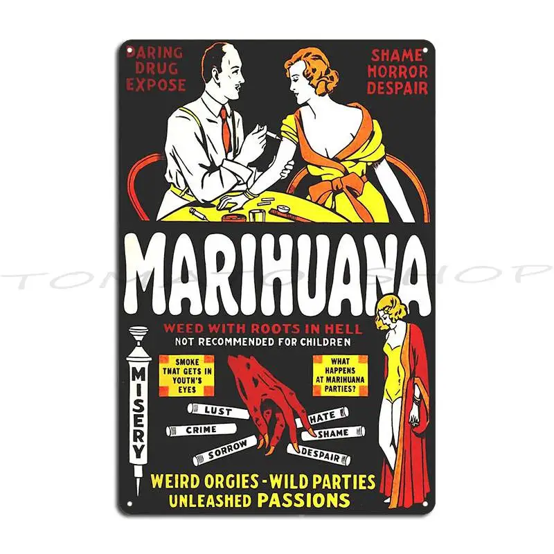 1930 S Anti Marijuana Campaign Metal Sign Cinema Wall Plaque Rusty Garage Plaques Create Tin Sign Poster