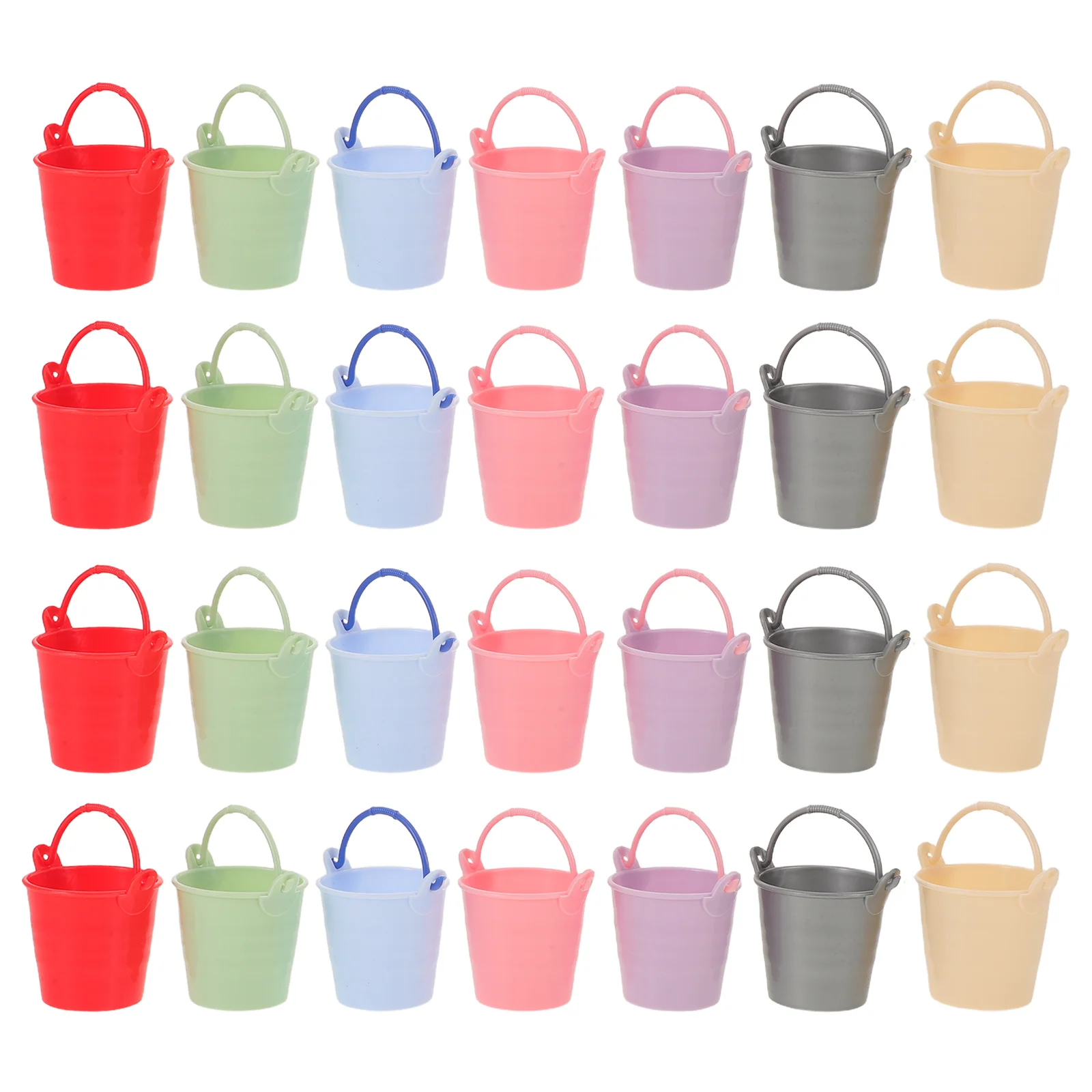 Mini secchio d'acqua da 35 pezzi Secchi per casa delle bambole in plastica realistici per giochi di finzione Scene da spiaggia da giardino Accessori per bambini