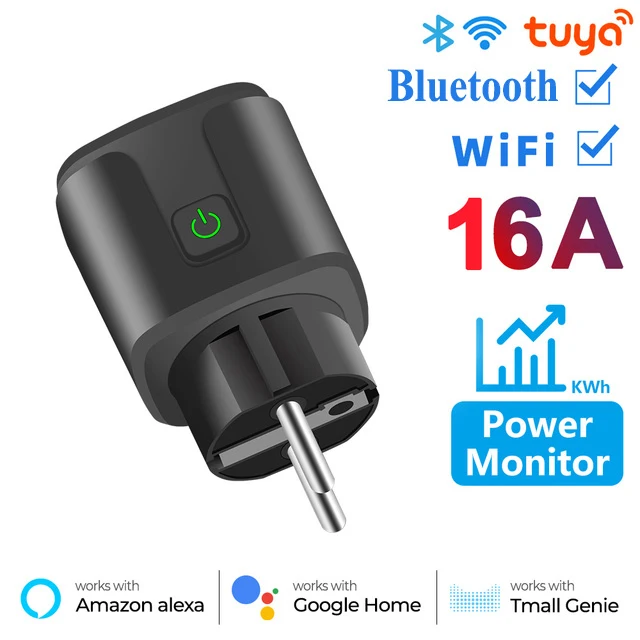 TUYA Smart Plug WiFi Socket EU 16A/20A Met Power Monitor Timing Functie Spraakbesturing Werkt met Alexa GoogleHome
