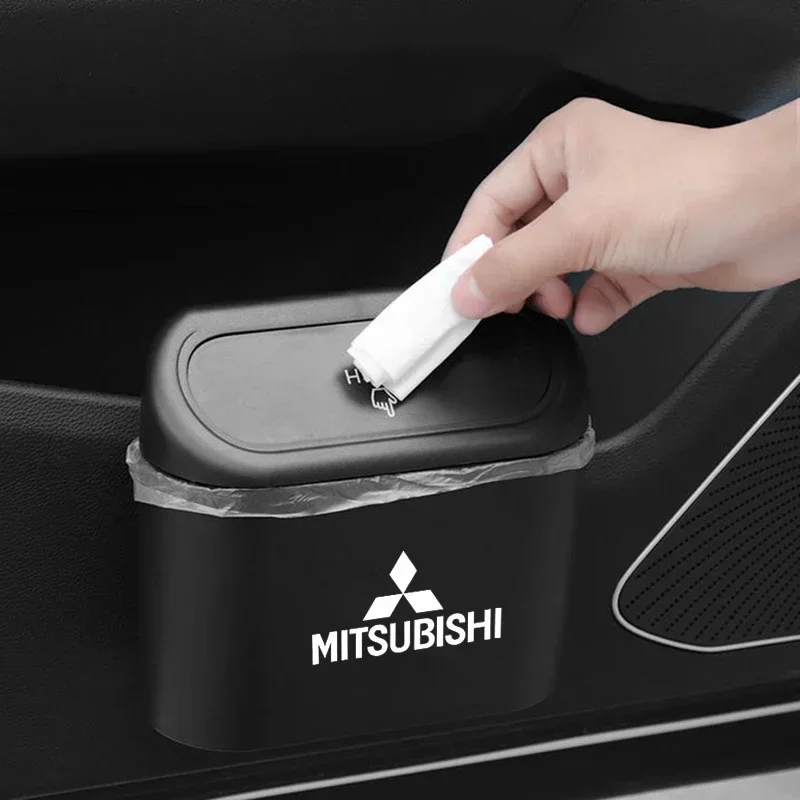 Car Mini Hanging Trash Box Garbage Organizer for Mitsubishi Ralliart Lancer ASX L200 Pajero Outlander Mirage Eclipse Accessories