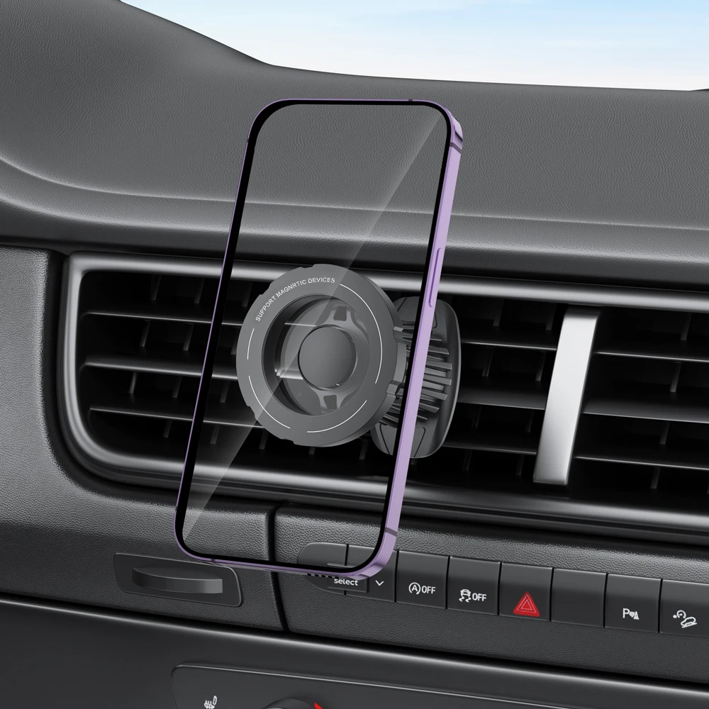 Magnetischer Handyhalter für Lüftungsschlitze im Auto, 360° °   Verstellbarer Haken mit stärkstem Magnet, Schnellverschluss, transparente Halterung für Smartphones