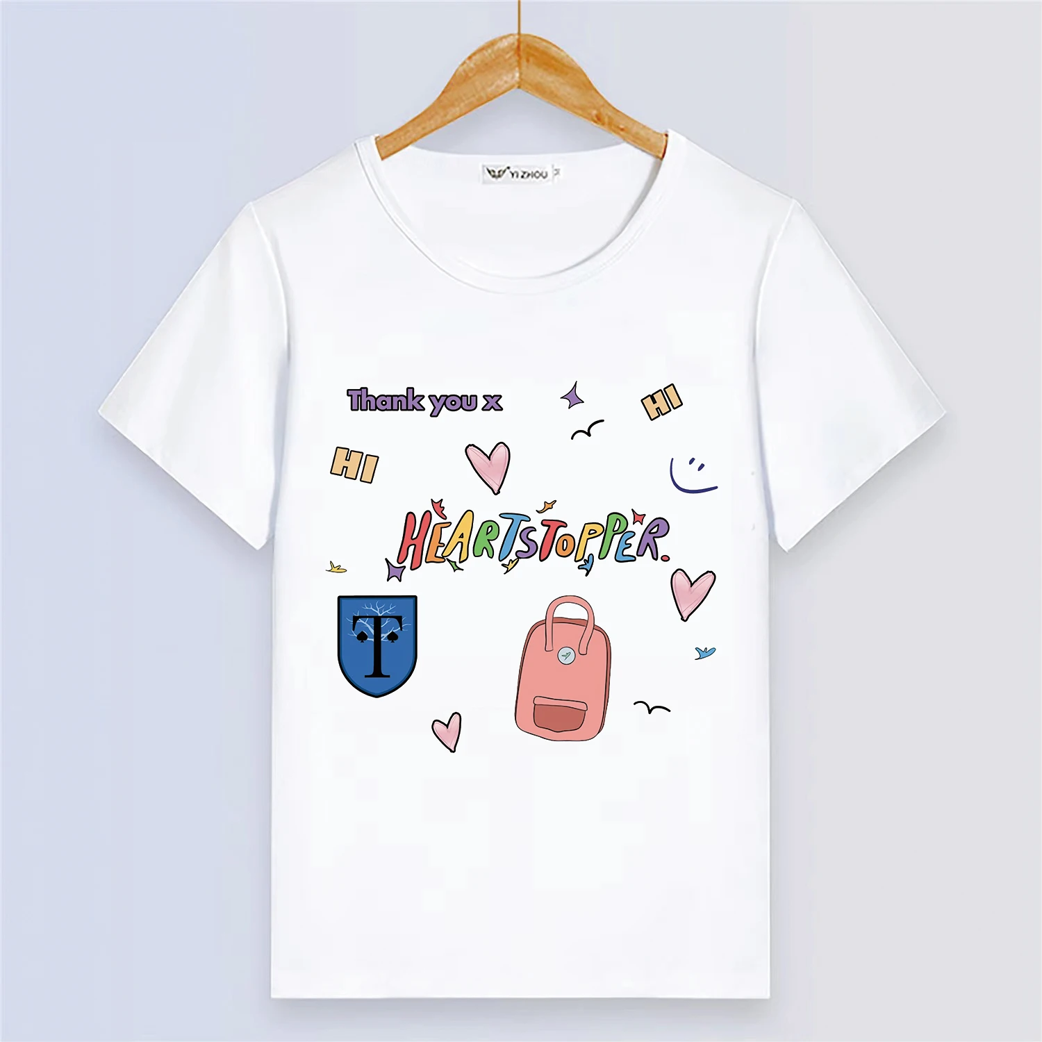 Anime Heartstopper Nick Nelson Summer Short Sleeve T Shirt Cartoon Printing White T-shirt Girls Tops Clothes Modal Tee Shirts