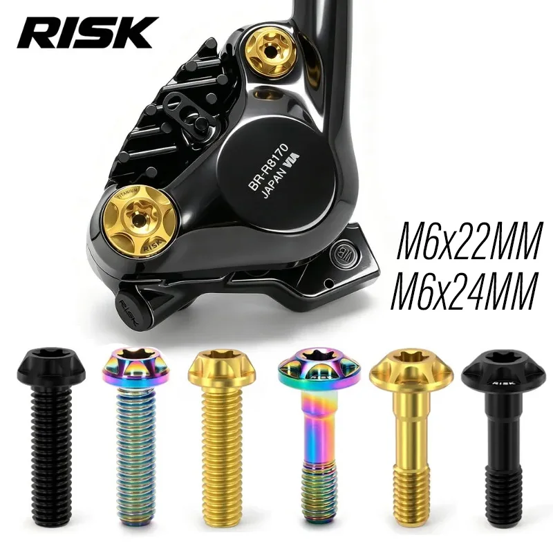 RISK Bicycle Hydraulic Disc Brake Caliper bolt For Shimano R4770 R7070 R8070 R7170 R8170 Titanium Road bike brake caliper Screws