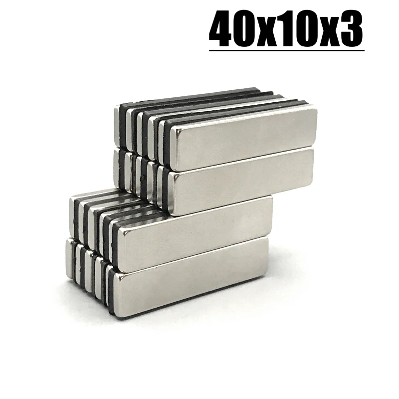 2/5/10/20/50Pcs 40x10x3 Neodymium Magnet 40x10x3mm N35 NdFeB Block Super Powerful Strong Permanent Magnetic Imanes 40*10*3