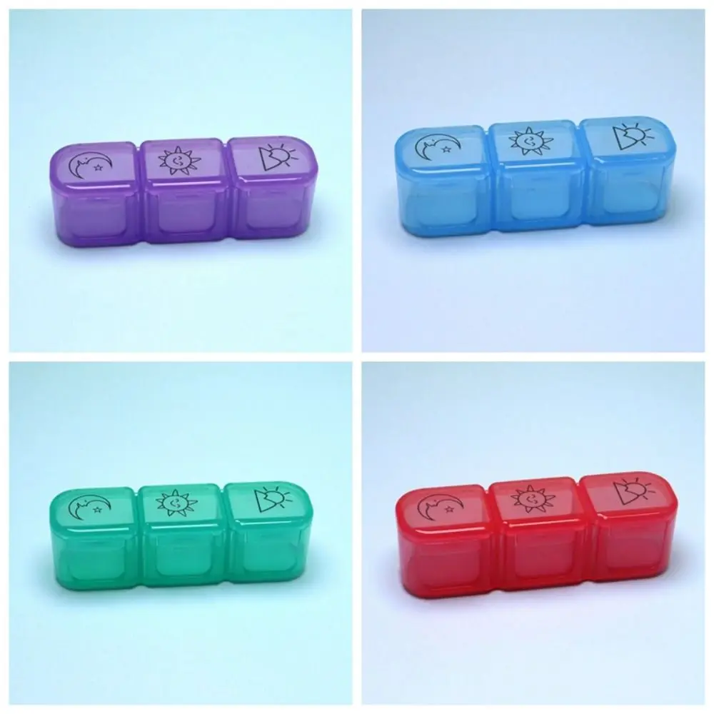 Portable Mini Weekly Pill Organizer Multifunction Waterproof Pill Storage Box Dust Prevention Three Grids Medicine Box Daily