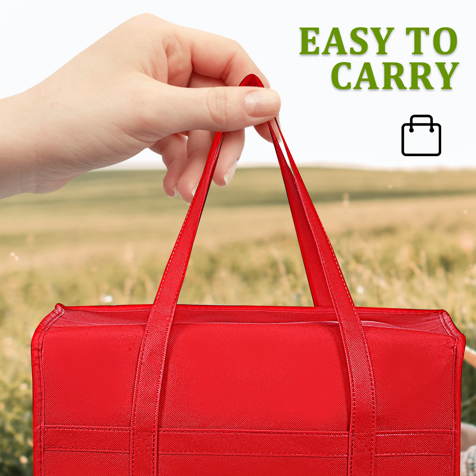 

4pcs Insulated Bags Large Capacity Grocery Shopping Reusable Cooler Bag Jumbo Insulated Food Carrier Thermal Tote with Zippered