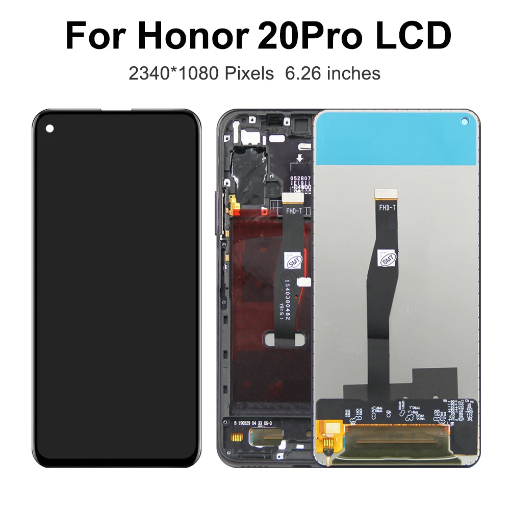 OEM 6.26\'\'For HUAWEI Honor 20 Pro For Honor20 Pro YAL-AL10 YAL-L41 LCD Display Touch Screen Digitizer Assembly Replacement