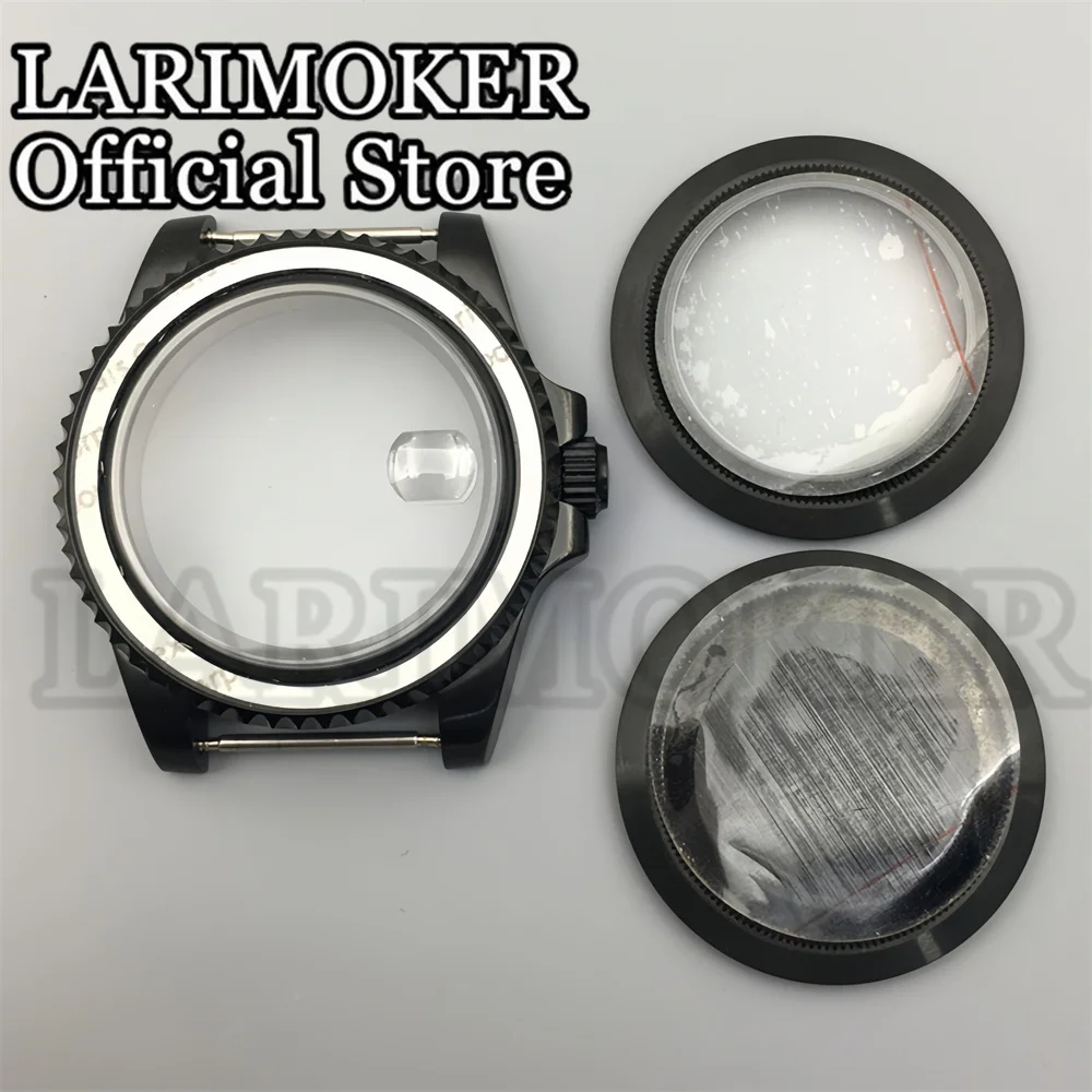 LARIMOKER 40mm karbowana obudowa zegarka ze stali nierdzewnej pasek szafirowe szkło pasuje do NH35 NH34 ETA2824 2836 DG2813 3804 Miyota8205 mechanizm