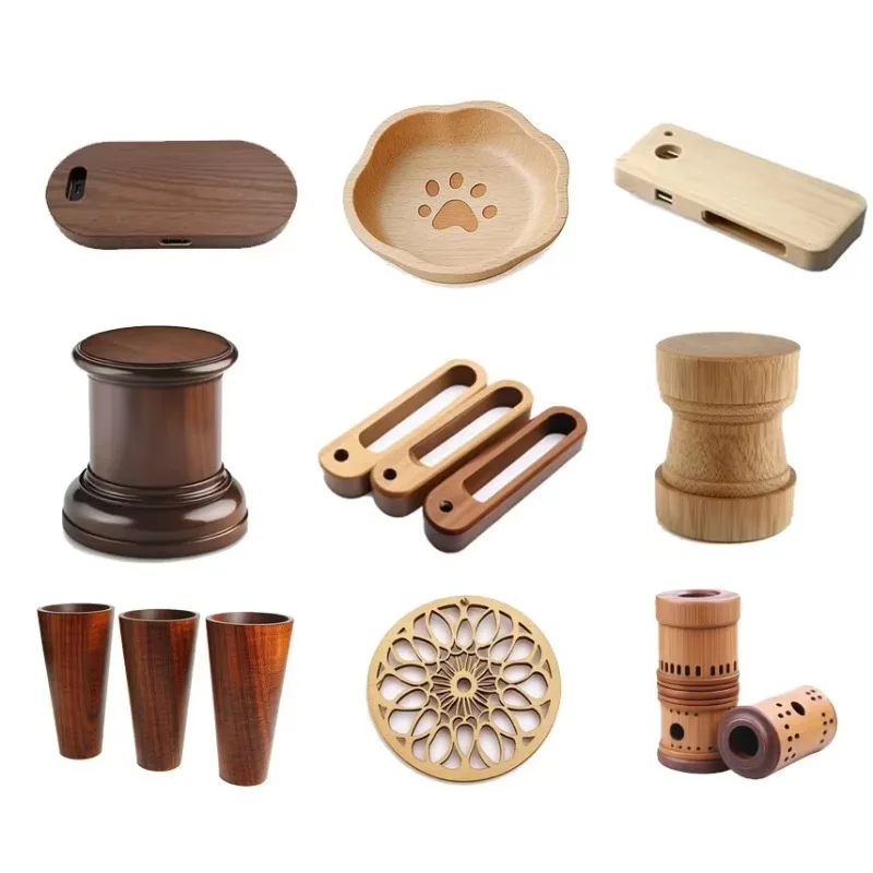 withLarge size custom numerical control processing wooden beverage coaster set,  drilling function