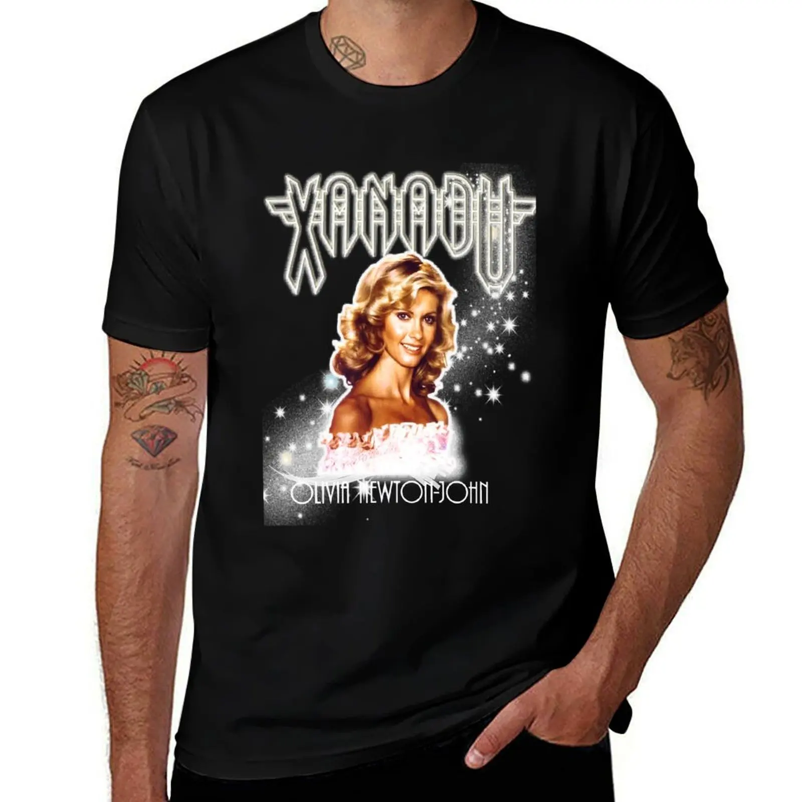 

Olivia Newton-John - Xanadu - Million Lights Dancing T-Shirt man t shirt graphic t shirts for man cotton soft T-shirt