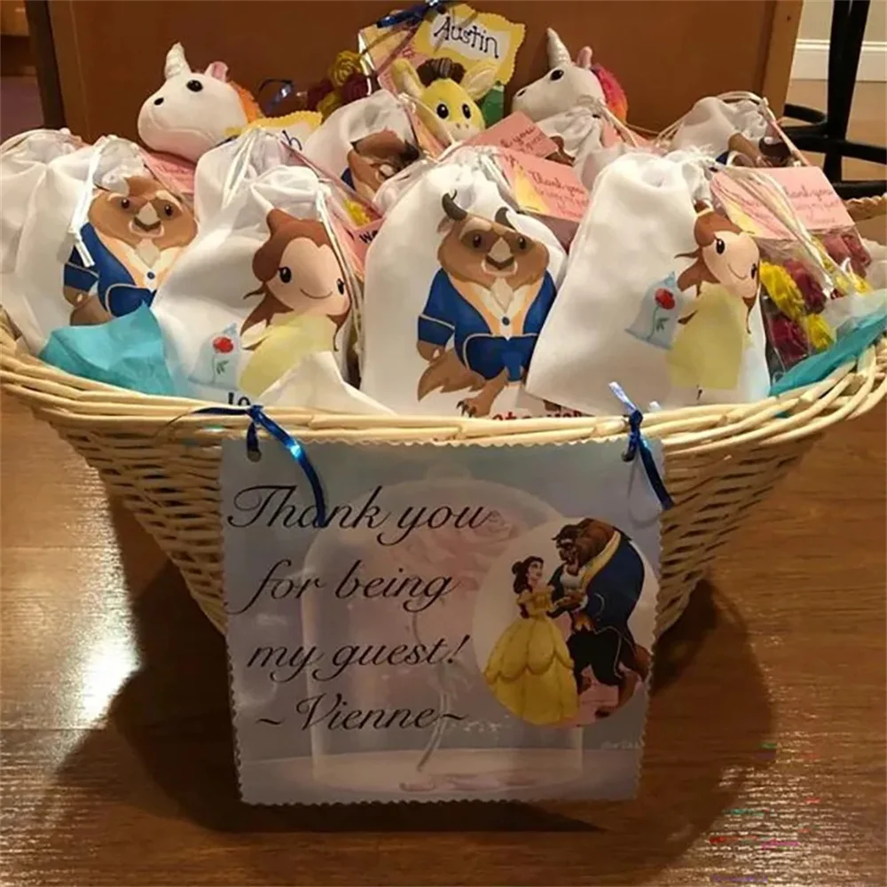 5pcs Beauty thank you candy gift bag boy girl the Beast 1st 2nd 3rd 4th 5th 6th 7th 8th 9th 10th birthday party decoration favor