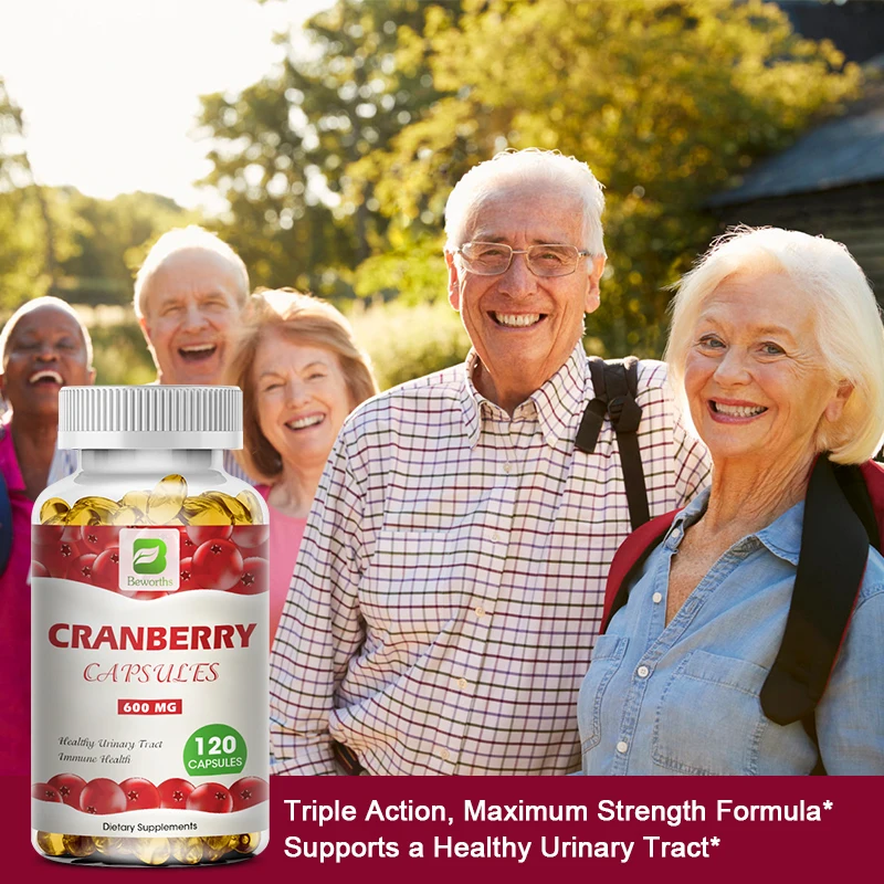 BEWORTHS Cranberry Capsules Prostate and Urinary Tract Health Detoxifying Urinary Cleaning  Relieve Urinary Tract Pain