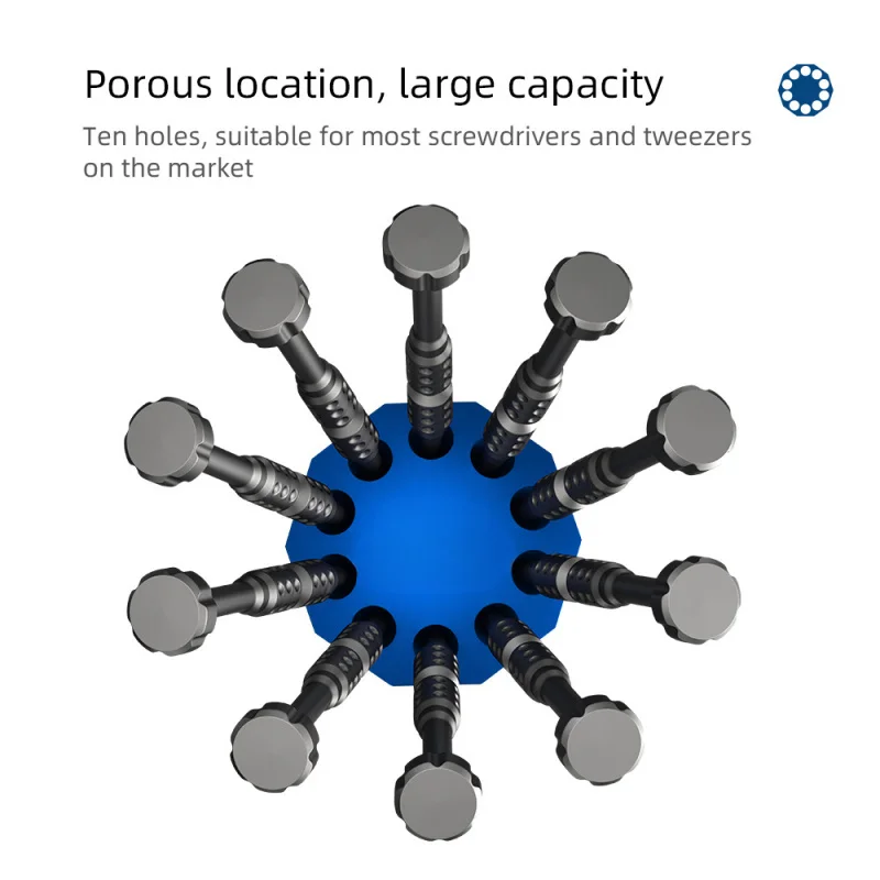 Screwdriver Storage Rack 10Hole Rotating Base Mobile Phone Repair Neat Screwdriver Holder